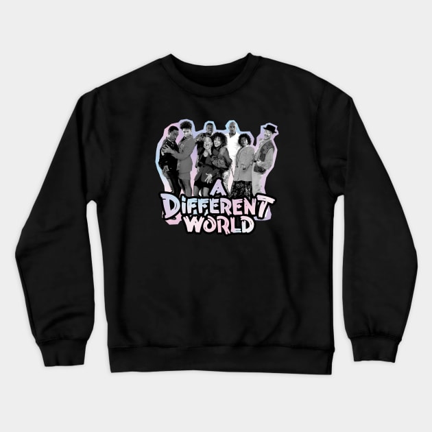 A Different World - vintage black and white Crewneck Sweatshirt by Cybord Design